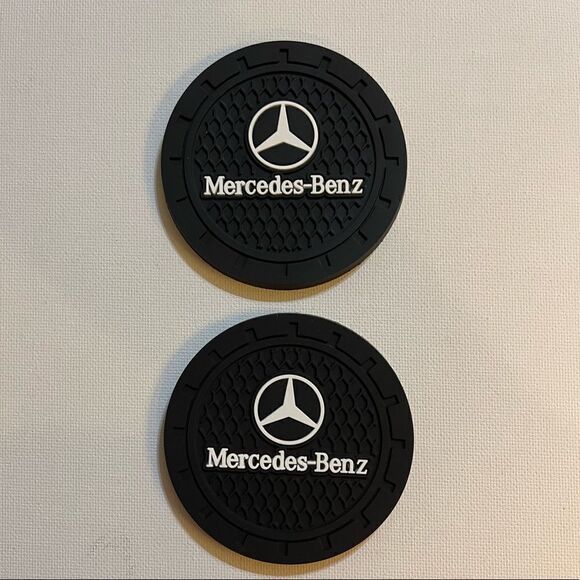 Mercedes Benz cup Coasters in black. Set of 2 NWT - Picture 8 of 10